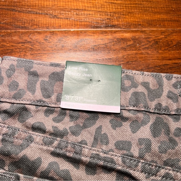 NWT Wild Fable Leopard Print Low Rise Baggy Jeans Size 8 31" Inseam - Picture 10 of 10